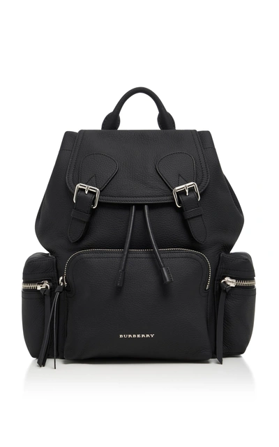 Shop Burberry Rucksack Medium Leather Backpack In Black