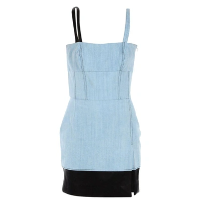 Shop Fausto Puglisi Denim Mini Dress In Blue