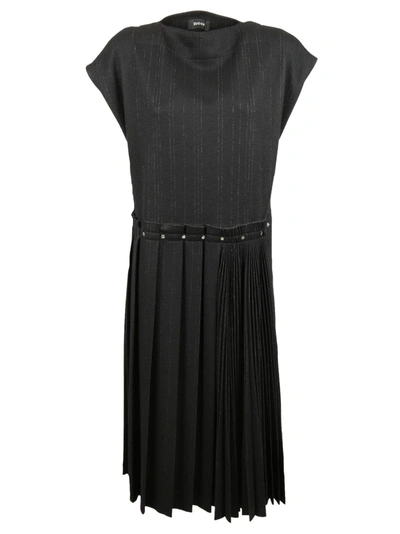 Shop Zucca Striped Dress In Black