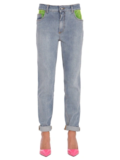 Shop Jeremy Scott Boyfriend Jeans In Denim