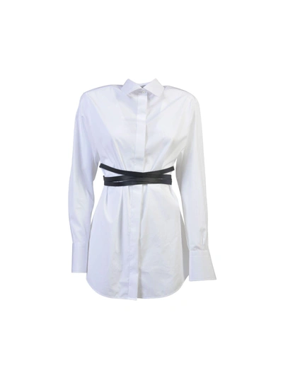 Shop Valentino Shirt With Belt In White