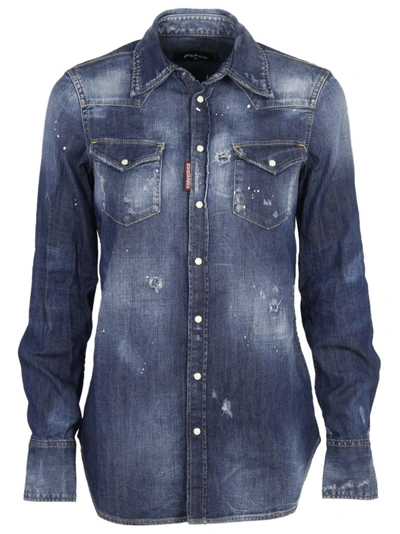 Shop Dsquared2 Denim Shirt In Blue