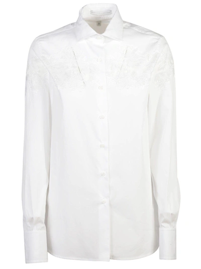 Shop Ermanno Scervino Lace Inserts Shirt In White
