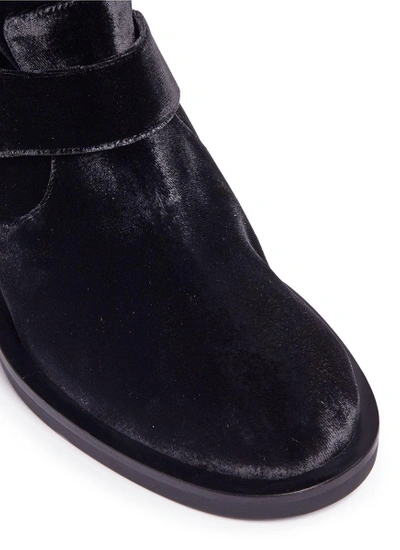 Shop Nicholas Kirkwood 'casati' Faux Pearl Heel Velvet Thigh High Boots