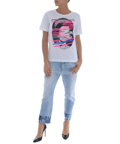 Shop Dsquared2 Queen T-shirt In Bianco