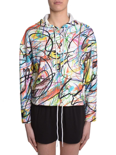 Shop Jeremy Scott Hooded Sweatshirt With Zip In Multicolor