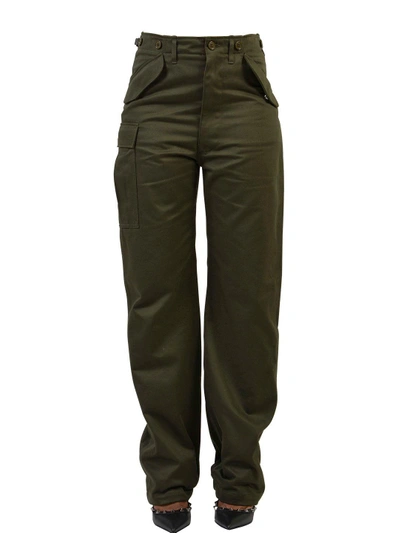 Shop Balenciaga Drawstring Trousers In Army