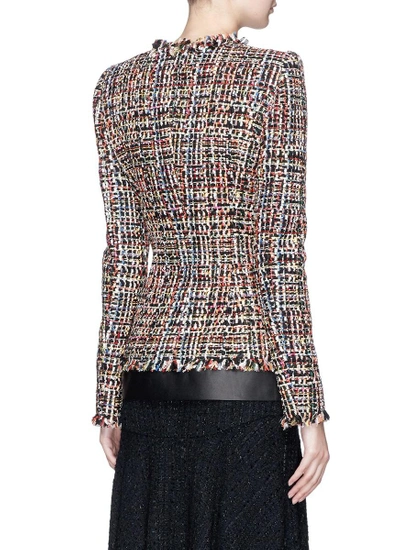 Shop Alexander Mcqueen 'wishing Tree' Tweed Fitted Jacket