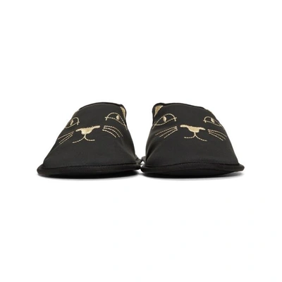 Shop Charlotte Olympia Black House Cats Slippers