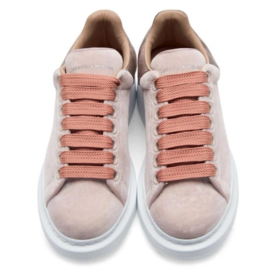 Shop Alexander Mcqueen Pink Velvet Oversized Sneakers In 5675 Pink