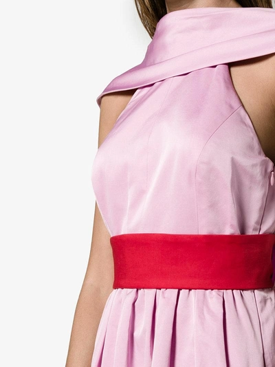 Shop Rosie Assoulin Contrast Belted Gown In Pink