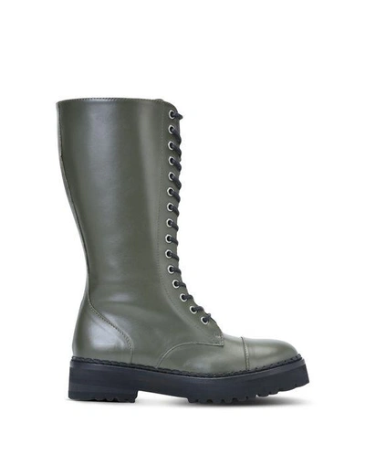Shop Moschino Boots In Military Green
