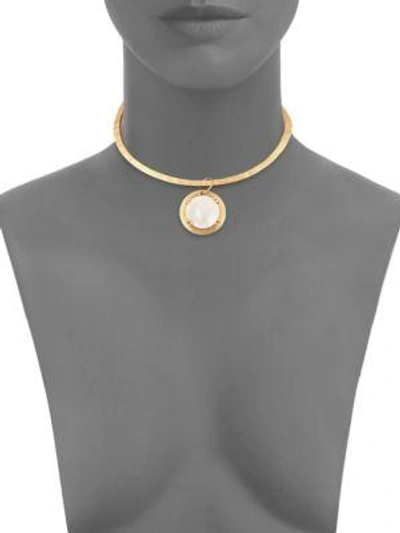 Shop Stephanie Kantis Paris Mother Of Pearl & 18k Goldplated Necklace In Yellow Gold