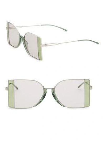 Shop Calvin Klein 205 W39 Nyc Rectangle Sunglasses In Silver