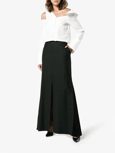 Shop Adeam High Waisted Maxi Skirt In Black