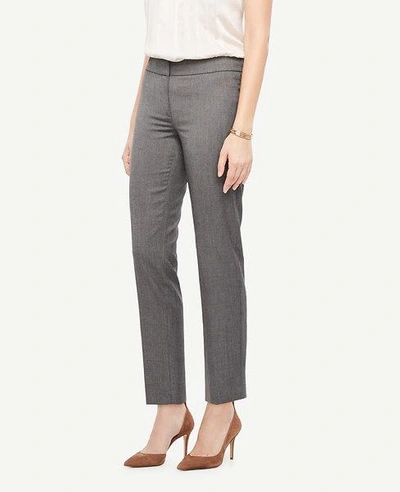 Shop Ann Taylor The Ankle Pant In Sharkskin - Curvy Fit In Iced Slate