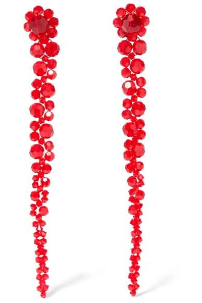 Shop Simone Rocha - Crystal Earrings - Red