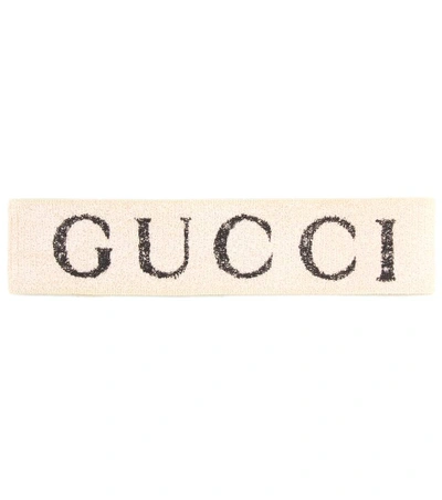 Shop Gucci Printed Headband In White