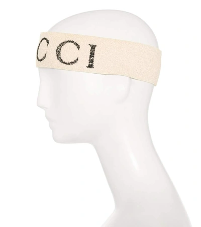 Shop Gucci Printed Headband In White