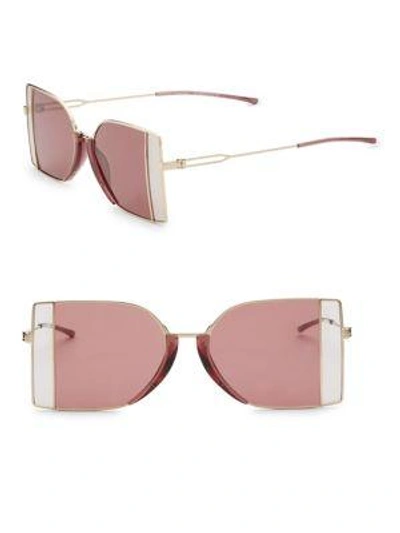 Shop Calvin Klein 205 W39 Nyc Rectangle Sunglasses In Light Gold