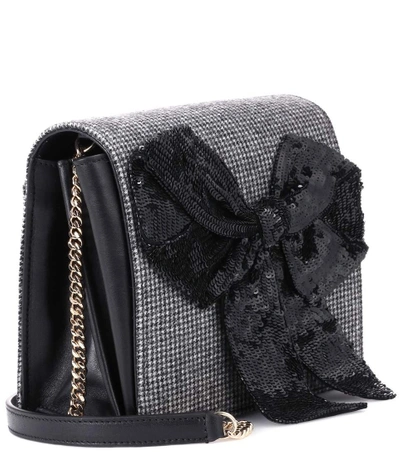 Shop Rochas Exclusive To Mytheresa.com - Embellished Leather Shoulder Bag In Black