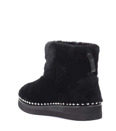 Shop Alexander Wang Fur Ankle Boots In Black