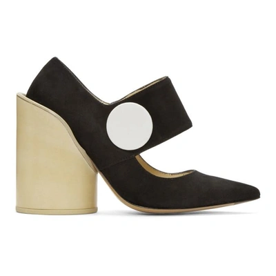 Shop Jacquemus Black Suede 'les Chaussures Gros Boutons' Heels