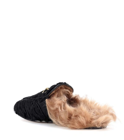 Shop Gucci Princetown Lamb Fur Slipper In Black