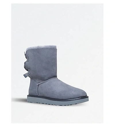 Shop Ugg Bailey Bow Ii Sheepskin Boots In Pale Blue