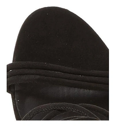Shop Steve Madden Answer Sm Suede Sandals In Black-suede