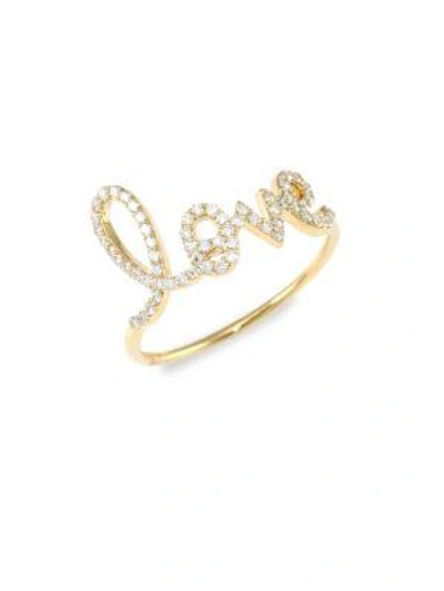 Shop Sydney Evan Women's 14k Yellow Gold & Diamond Large Love Ring