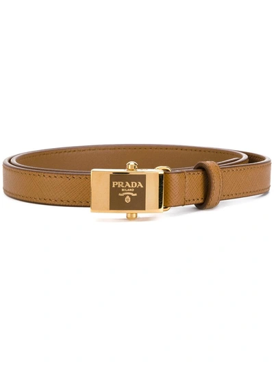 Shop Prada Gold Tone Buckle Belt