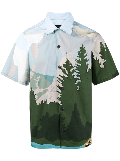 Shop Prada Mountains Printed Bowling Shirt