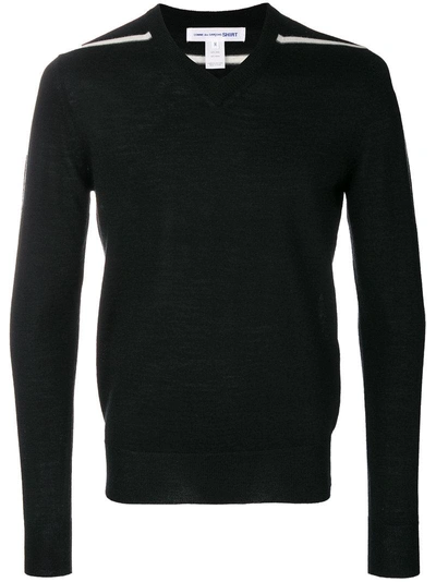 Shop Comme Des Garçons Shirt Striped Sleeve Sweater