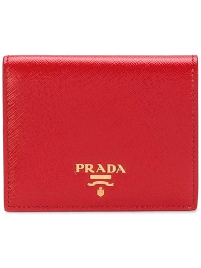 Shop Prada Folded Wallet - Red