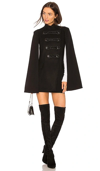 Shop Pierre Balmain Military Cape In Black