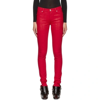 Shop Alyx 1017  9sm Red Zip Back Jeans In 033 Red