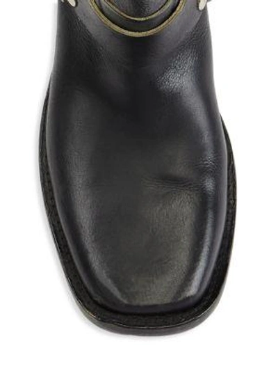 Shop Balenciaga Leather Harness Boots In Black