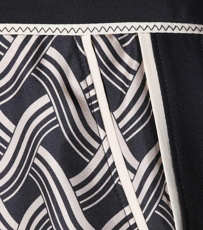 Shop Victoria Victoria Beckham Printed Silk Trousers In Wovee Stripe