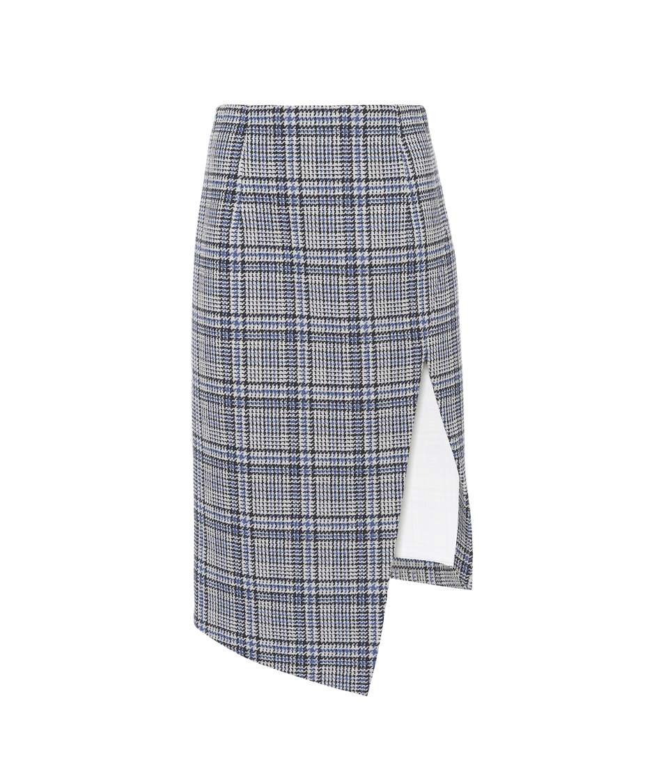 Off-white Plaid Side-slit Skirt In All Over E | ModeSens
