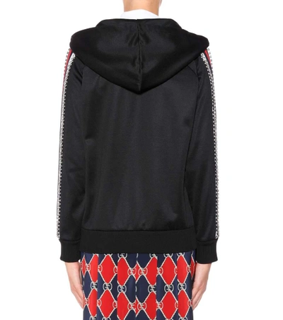 Shop Gucci Crystal-embellished Hoodie In Black