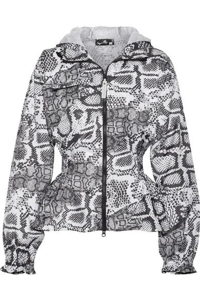 Shop Adidas By Stella Mccartney Climastorm Printed Shell Jacket In Gray