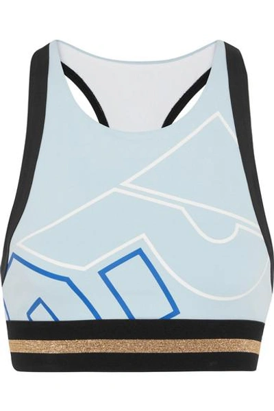 Shop P.e Nation The Volley Printed Stretch-jersey Sports Bra
