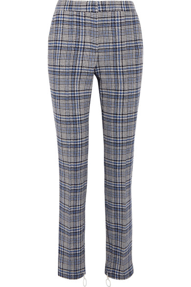 checked skinny pants