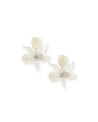 Shop Lele Sadoughi Crystal Lily Earrings In Mop
