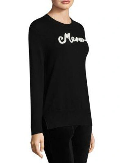 Shop Kate Spade Meow Embriodered Sweater In Black