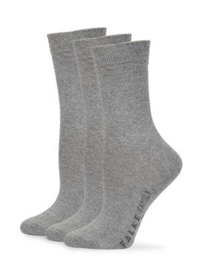 Shop Falke Women's Family Cotton Socks In Grey