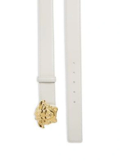 Shop Versace Medusa-buckle Leather Belt In Geranium