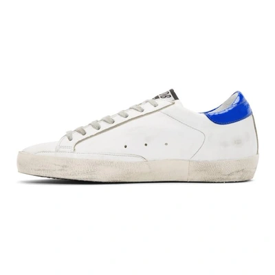 Shop Golden Goose White & Blue Superstar Sneakers