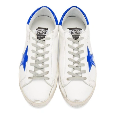 Shop Golden Goose White & Blue Superstar Sneakers